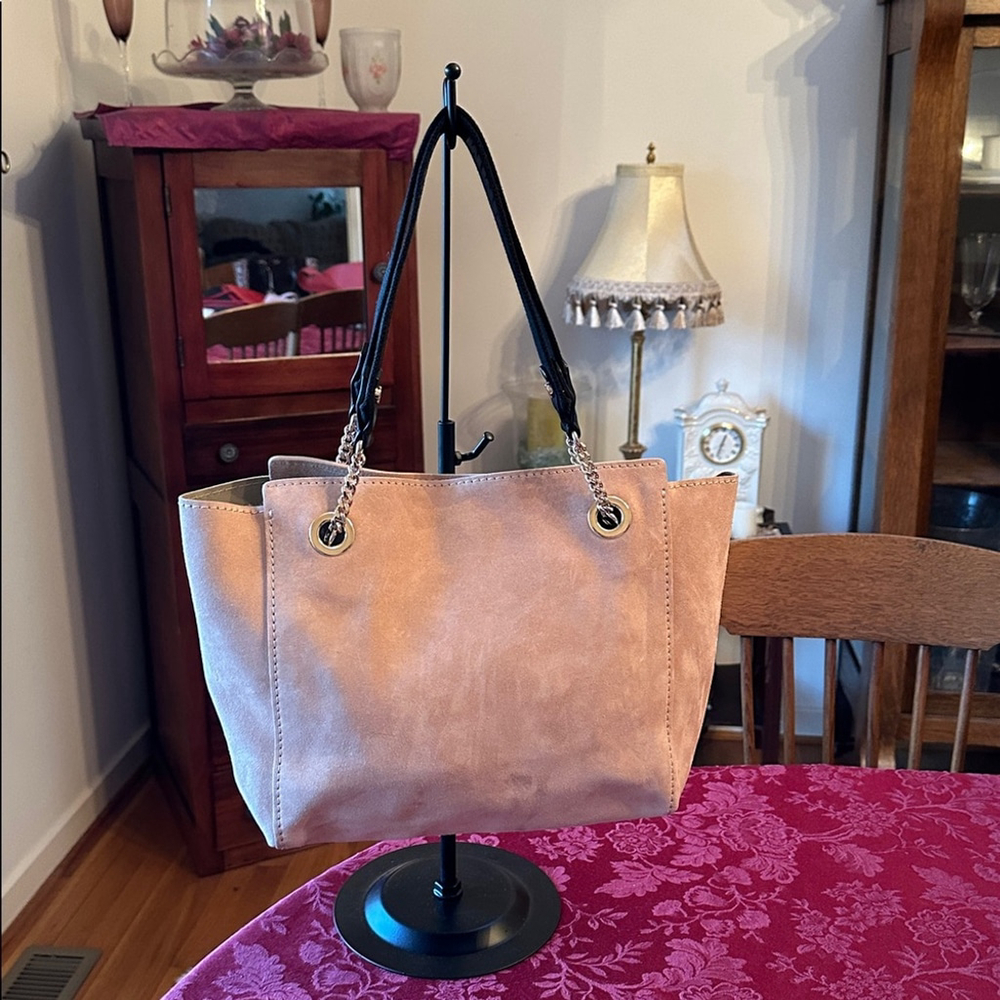 Jimmy Choo Tan Suede Flo Sample Tote Bag - Picture 2 of 5